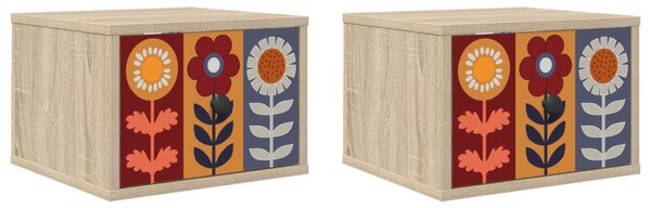 Fali éjjeli szekrény ESSEN 2 db Sonoma Tölgy 36 x 33 x 25 cm