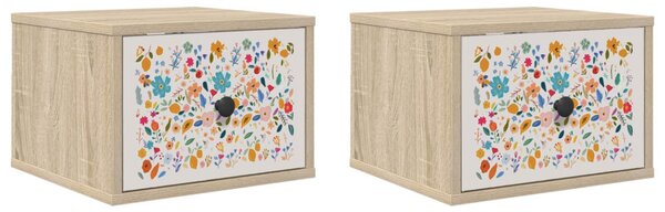 Fali éjjeli szekrény MAINZ 2 db Sonoma Tölgy 36 x 33 x 25 cm