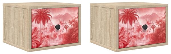 Fali éjjeli szekrény AACHEN 2 db Sonoma Tölgy 36 x 33 x 25 cm