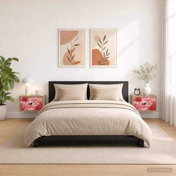 Fali éjjeli szekrény AACHEN 2 db Sonoma Tölgy 36 x 33 x 25 cm