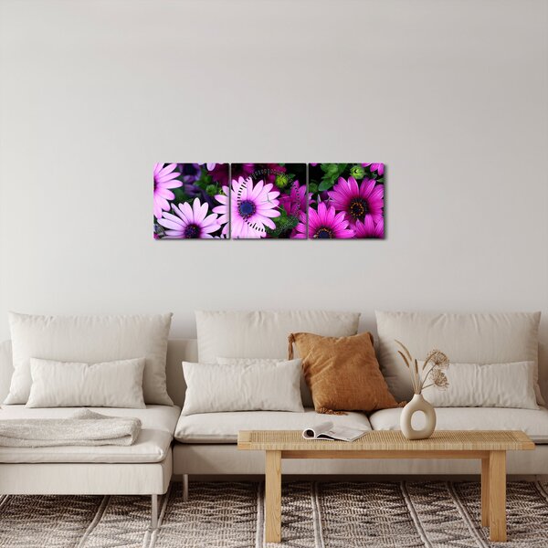 Kép - Virágok (órával) (90x30 cm)
