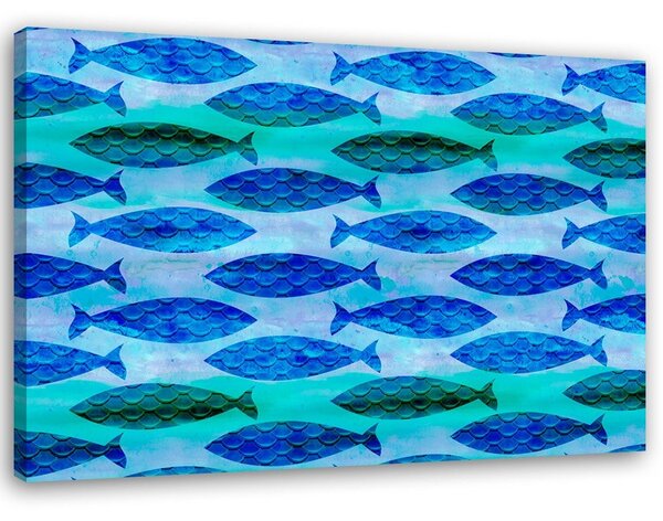 Gario Vászonkép Kék halraj - Andrea Haase Méret: 60 x 40 cm