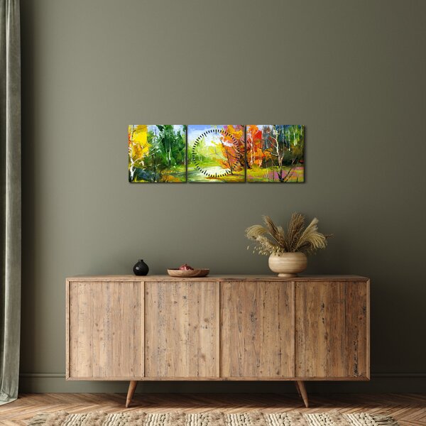 Kép - Tájfestés (órával) (90x30 cm)