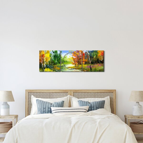 Kép - Tájfestés (órával) (90x30 cm)