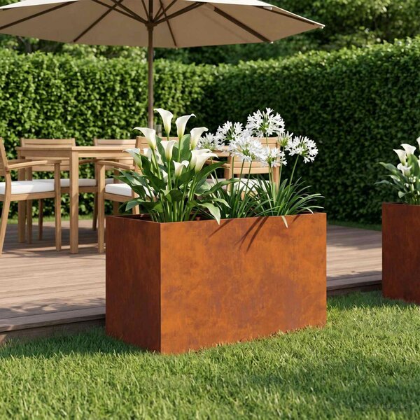 Kerti cserép Rozsdás 50 x 40 x 40 cm Időjárásálló Acél