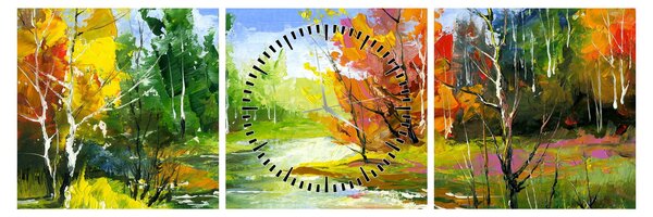 Kép - Tájfestés (órával) (90x30 cm)