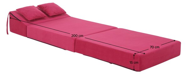 Széthúzható fotel Plantearan (sötét rózsaszín)