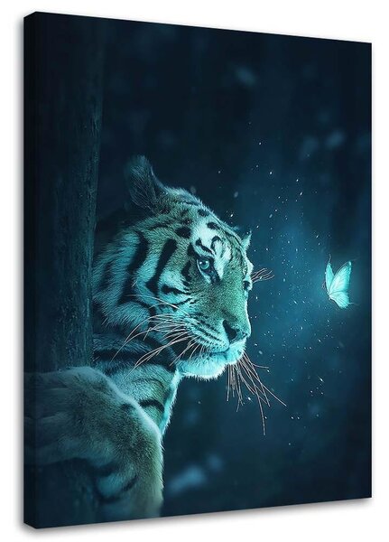 Gario Vászonkép Tigris és a varázslatos éjszaka - Jose Francese Méret: 40 x 60 cm