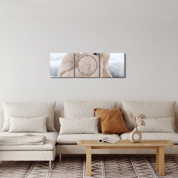 Kép - Jegesmedvék (órával) (90x30 cm)