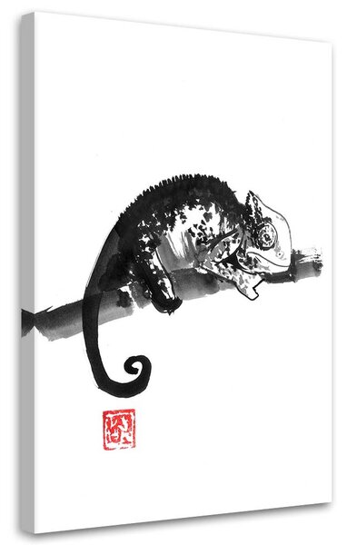 Gario Vászonkép Kaméleon fekete-fehér - Péchane Méret: 40 x 60 cm