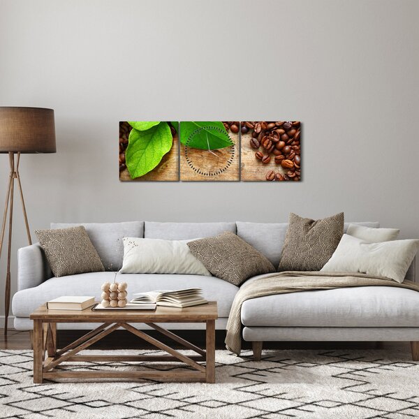 Kép - Kávé (órával) (90x30 cm)
