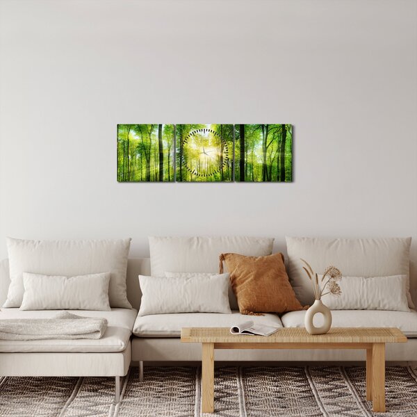 Kép - Hajnal az erdőben (órával) (90x30 cm)
