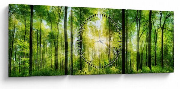 Kép - Hajnal az erdőben (órával) (90x30 cm)