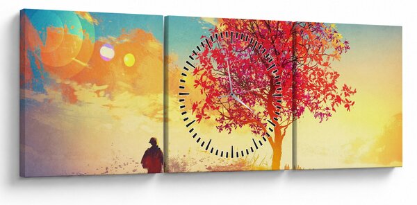 Egy fa képe a dombon (órával) (90x30 cm)