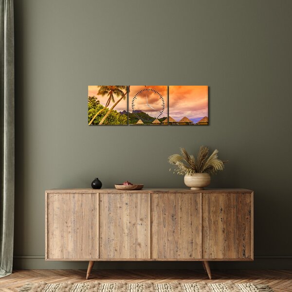 Kép - Bora Bora szigete (órával) (90x30 cm)