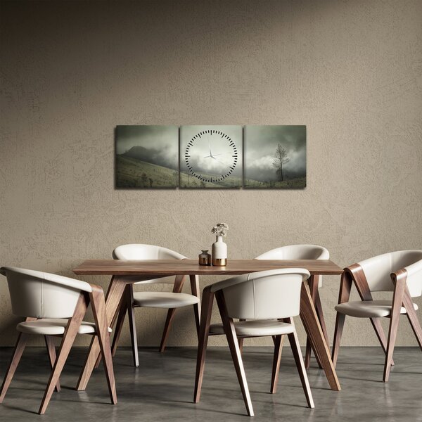 A vihar előtti táj képe (órával) (90x30 cm)