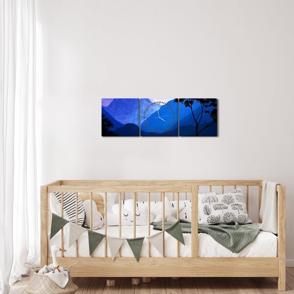 Kép - Éjszakai ég Nepálban (órával) (90x30 cm)