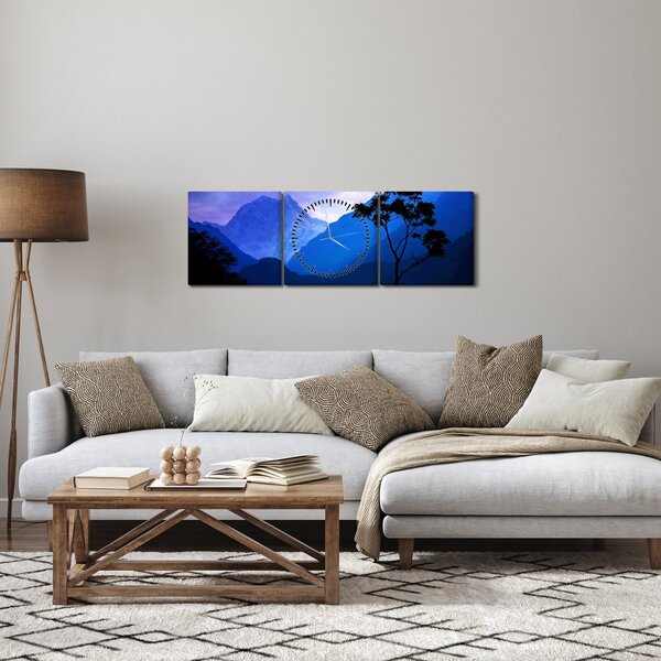 Kép - Éjszakai ég Nepálban (órával) (90x30 cm)
