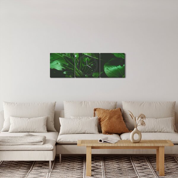 Kép - Pálmalevél (órával) (90x30 cm)
