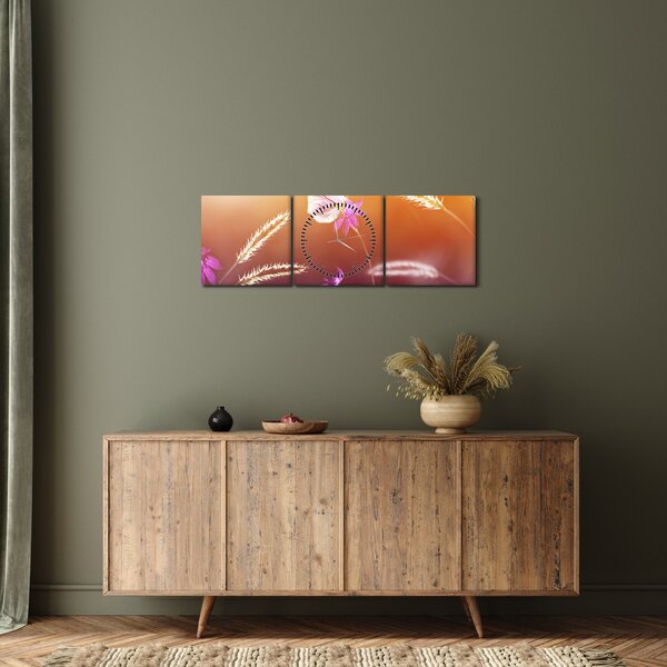 Kép - Rózsaszín pillangó (órával) (90x30 cm)