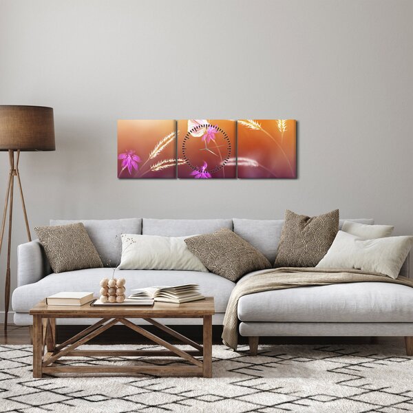 Kép - Rózsaszín pillangó (órával) (90x30 cm)