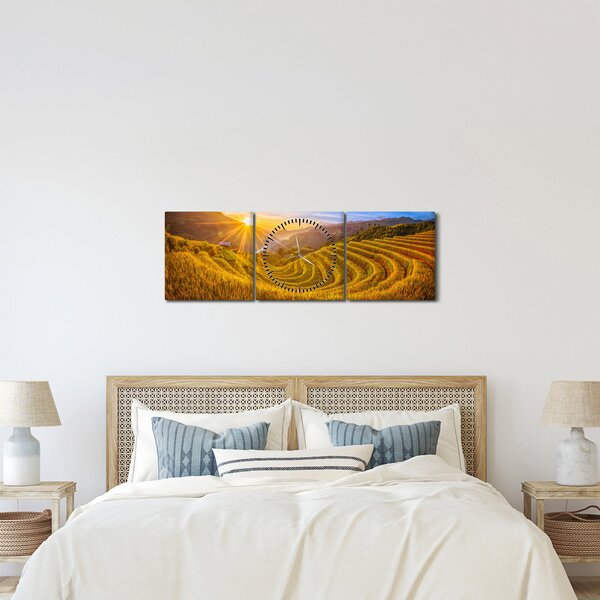 Kép - Rizs teraszok Vietnamban (órával) (90x30 cm)