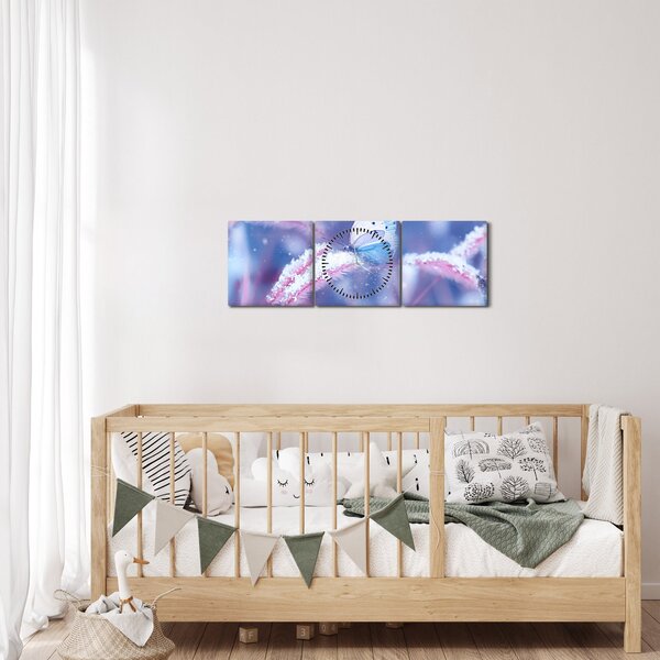 Kép - Pillangók télen (órával) (90x30 cm)