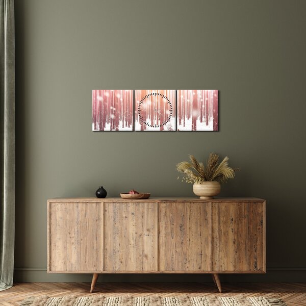 Kép - Zebra egy havas erdőben (órával) (90x30 cm)
