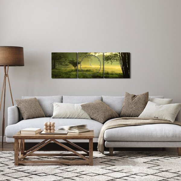Kép - Ébredő erdő (órával) (90x30 cm)