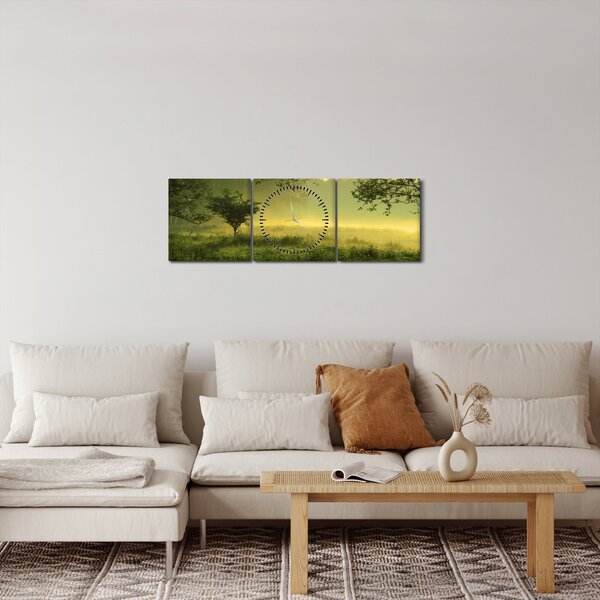 Kép - Ébredő erdő (órával) (90x30 cm)