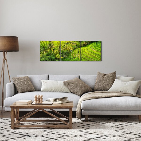Kép - Rizs teraszok (órával) (90x30 cm)