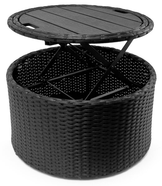 Deuba Rattan kerti ágy LAZY Ø185 cm - fekete