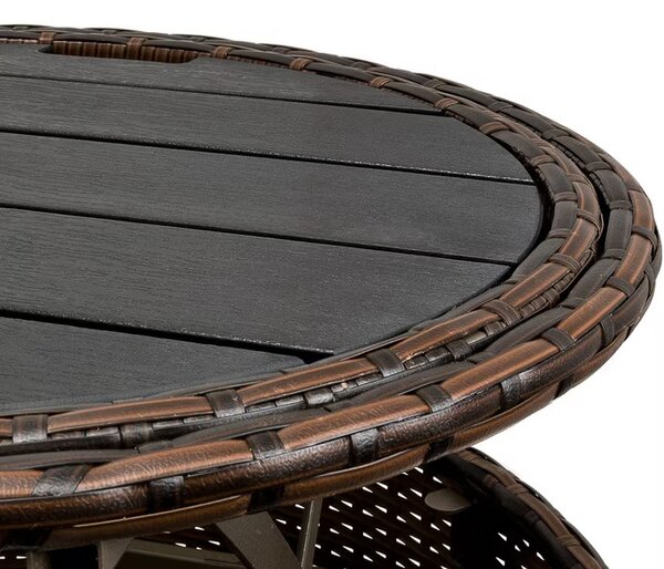Deuba Rattan kerti ágy LAZY Ø185 cm - barna