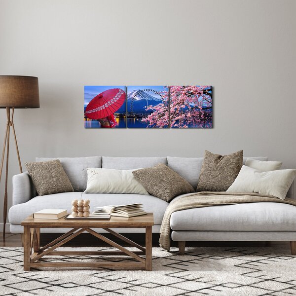 Kép - Kilátás a csúcsra, Japán (órával) (90x30 cm)