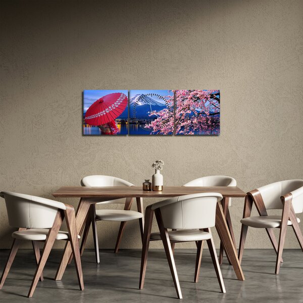 Kép - Kilátás a csúcsra, Japán (órával) (90x30 cm)