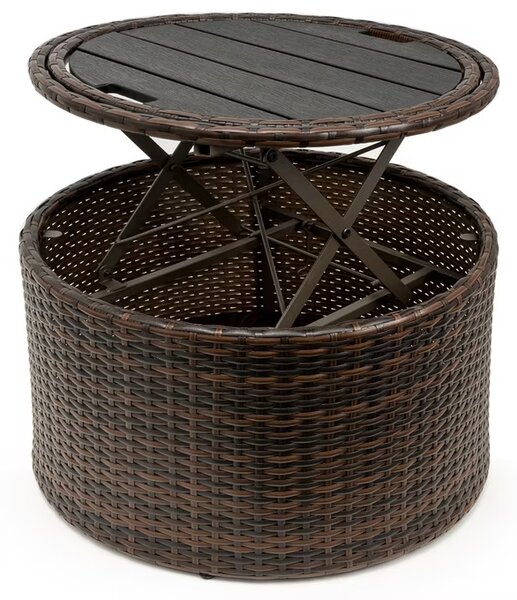 Deuba Rattan kerti ágy LAZY Ø185 cm - barna