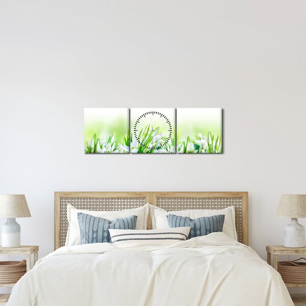 Kép - Hóvirág (órával) (90x30 cm)