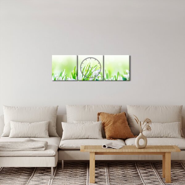 Kép - Hóvirág (órával) (90x30 cm)
