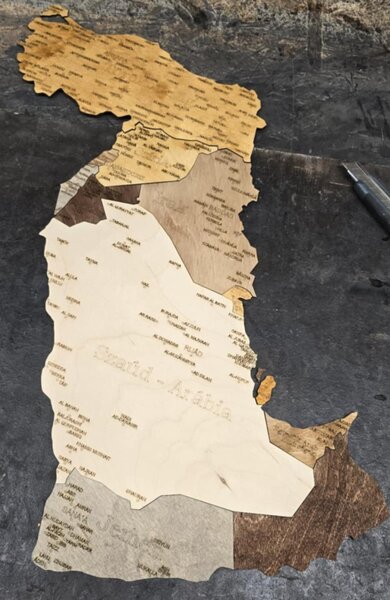 3D Fa Puzzle Európa Térkép - Fali Dekoráció