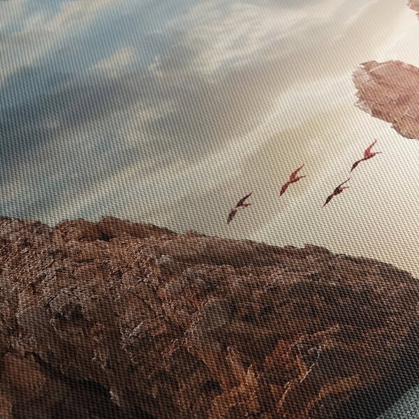Kép - Naplemente a sziklák felett (120x50 cm)