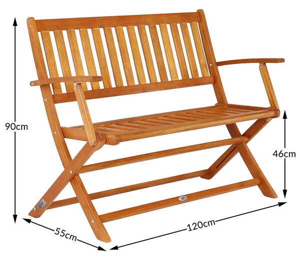 Deuba Összecsukható pad 120 cm - eukaliptusz