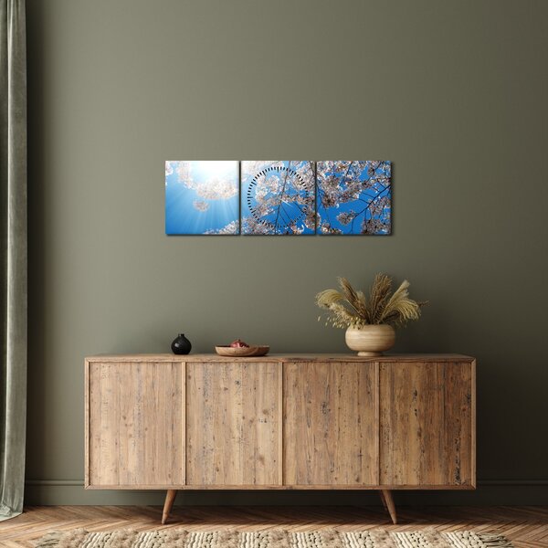 Kép - Cseresznyevirág (órával) (90x30 cm)