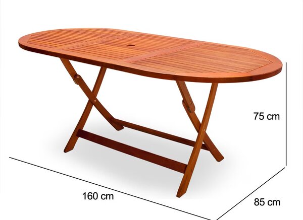 Deuba Kerti asztal - 160x85x75 cm