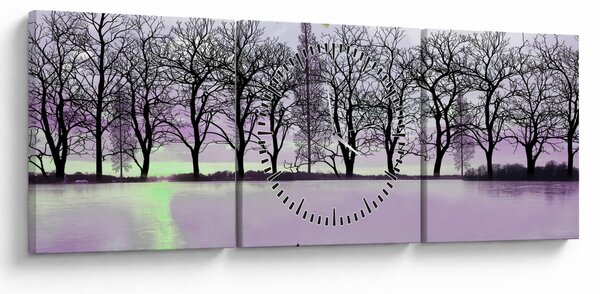 Kép - Bárkák a tavon (órával) (90x30 cm)