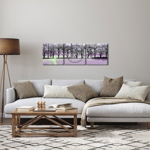 Kép - Bárkák a tavon (órával) (90x30 cm)