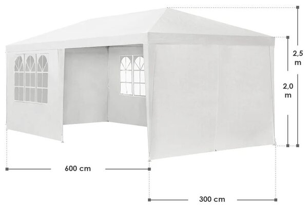 Juskys Párty sátor 3x6 m - fehér