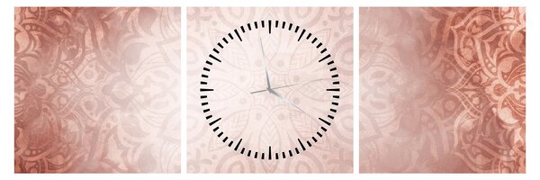 Kép - Rózsaszín mandala (órával) (90x30 cm)