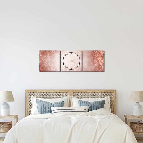 Kép - Rózsaszín mandala (órával) (90x30 cm)