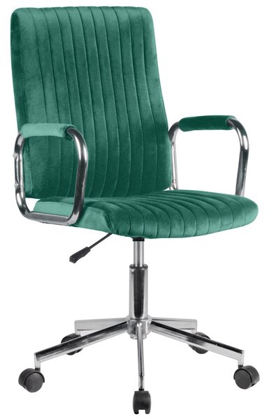 AKORD FD-24 Ergonomikus Irodai Szék Palackzöld Velúr