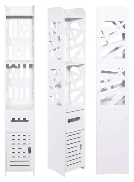 Fürdőszobaszekrény, polc, fehér oszlop, 120 cm | model_15207_1